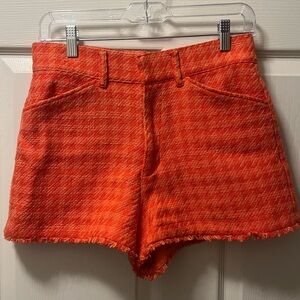 Zara High Waist Orange Women's Shorts